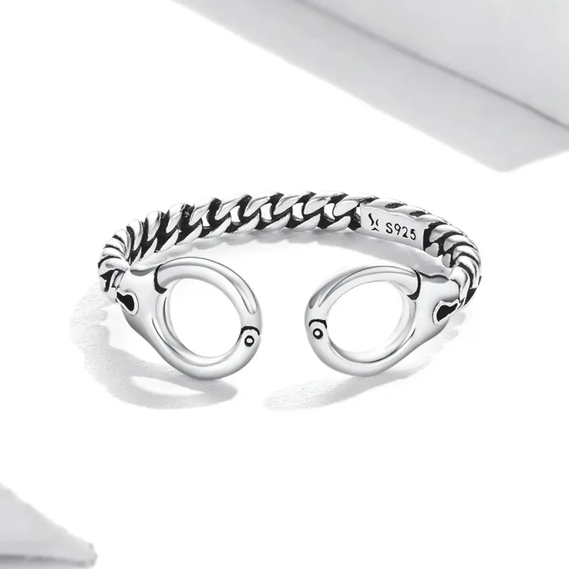 (imagine pentru) Pandora Style Creative Handcuffs Open Ring - SCR791 - Vizualizare 3