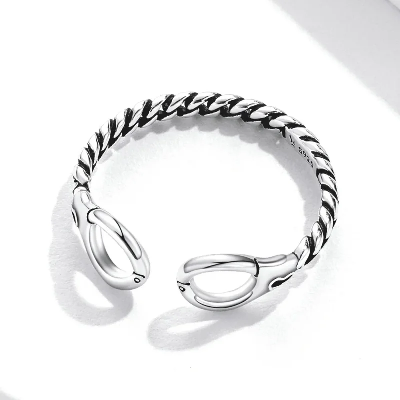(imagine pentru) Pandora Style Creative Handcuffs Open Ring - SCR791 - Vizualizare 4