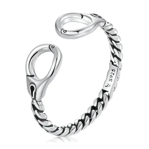 (imagine pentru) Pandora Style Creative Handcuffs Open Ring - SCR791