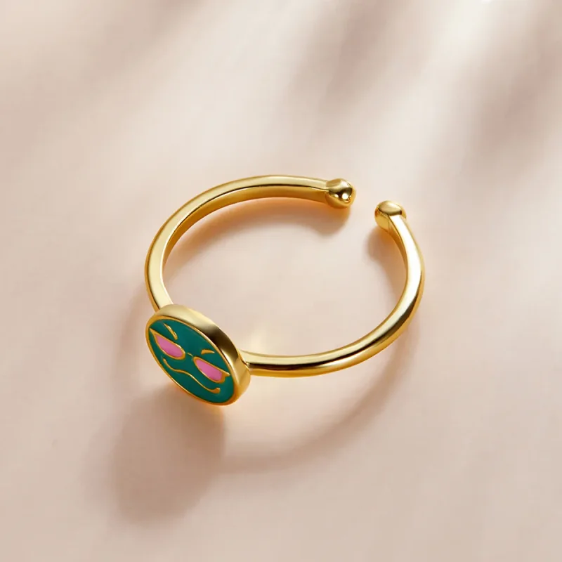 (imagine pentru) Pandora Style Emoji - Inel deschis cool - SCR737-A - Vizualizare 2
