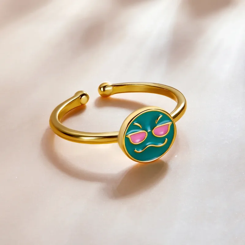 (imagine pentru) Pandora Style Emoji - Inel deschis cool - SCR737-A - Vizualizare 3