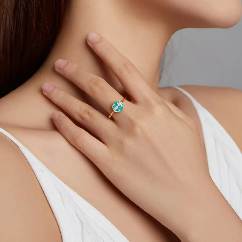 (imagine pentru) Pandora Style Emoji - Inel deschis cool - SCR737-A - Vizualizare 6