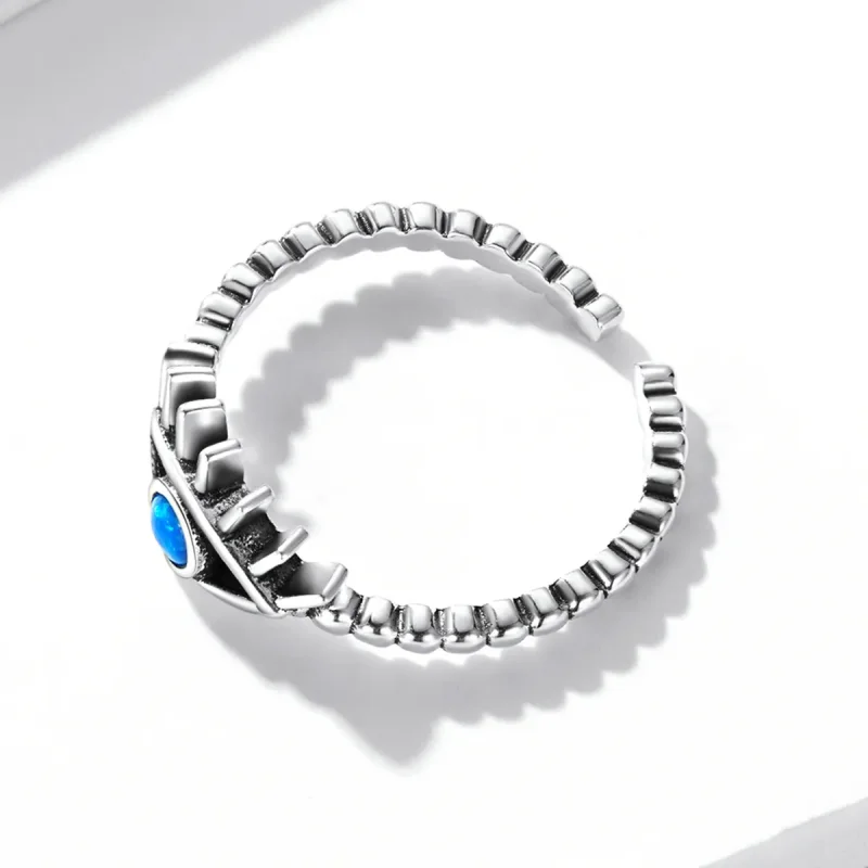 (imagine pentru) Pandora Style Evil Eye Beaded Open Ring - BSR223 - Vizualizare 4