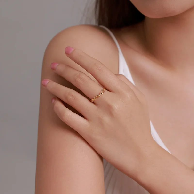 (imagine pentru) Pandora Style French Chain Ring - BSR211 - Vizualizare 3