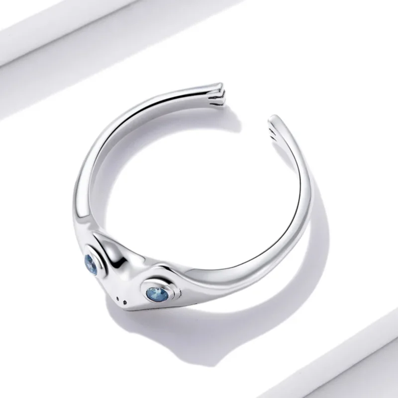 (imagine pentru) Pandora Style Funny Frog Open Ring - BSR197 - Vizualizare 3