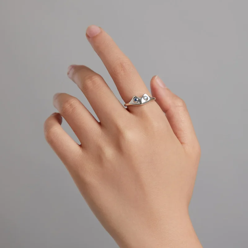 (imagine pentru) Pandora Style Funny Frog Open Ring - BSR197 - Vizualizare 7