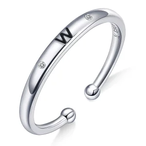 (imagine pentru) Pandora Style Letter-W Open Ring - SCR544-W