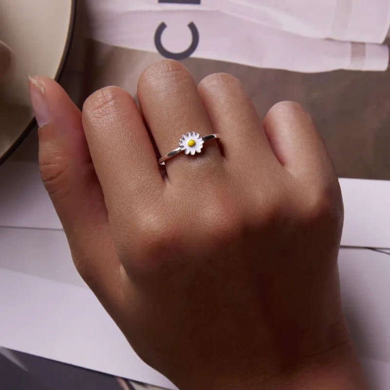 (imagine pentru) Pandora Style Little Daisy Open Ring - SCR811 - Vizualizare 7