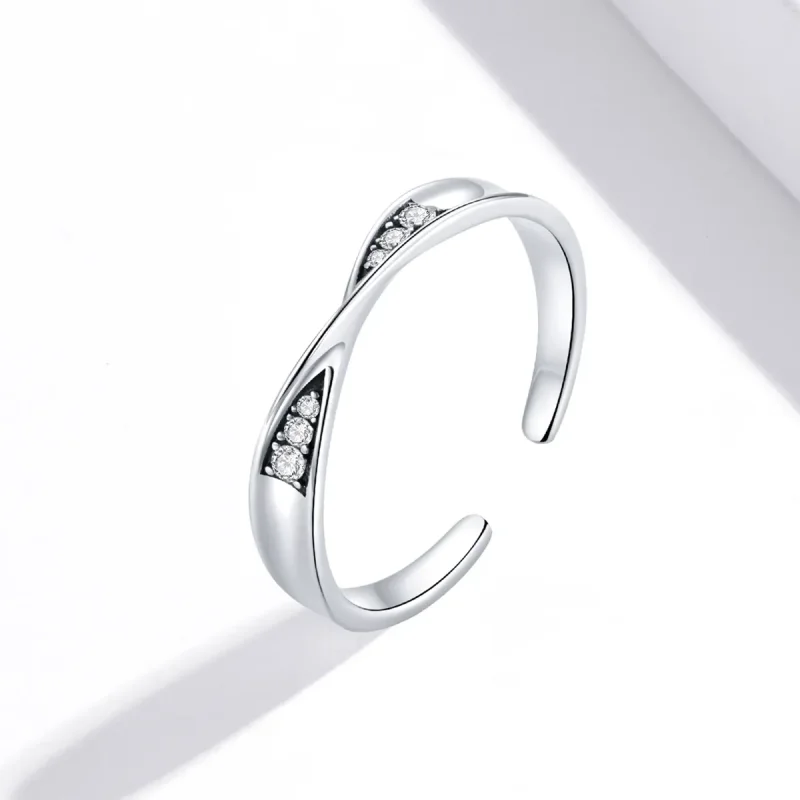 (imagine pentru) Pandora Style Mobius Ring Pair Ring - Female Open Ring - SCR750 - Vizualizare 2
