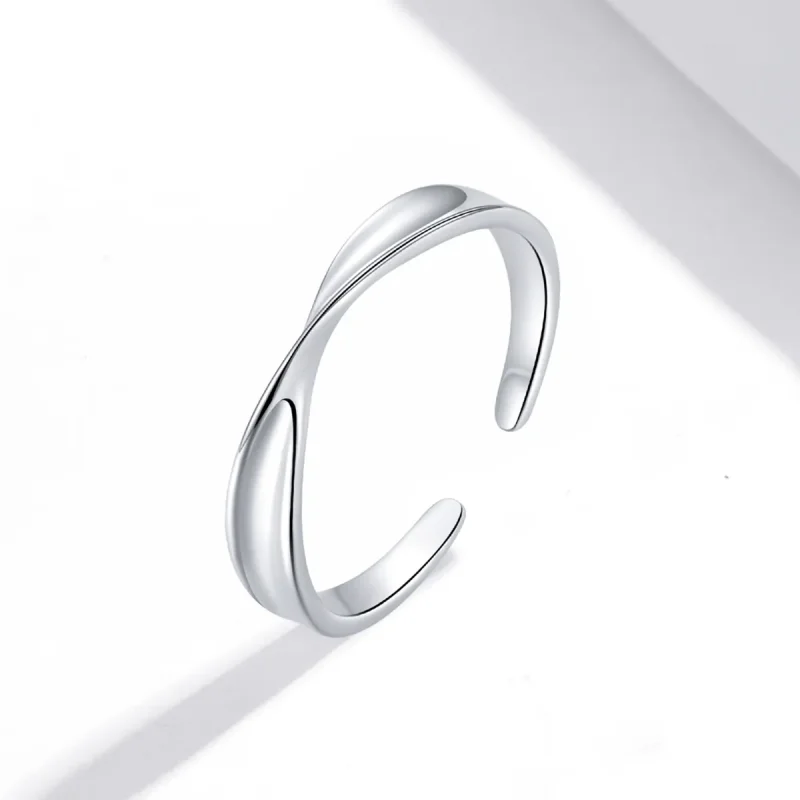 (imagine pentru) Pandora Style Mobius Ring Pair Ring - Male Open Ring - SCR751 - Vizualizare 2