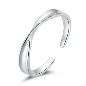 (imagine pentru) Pandora Style Mobius Ring Pair Ring - Male Open Ring - SCR751