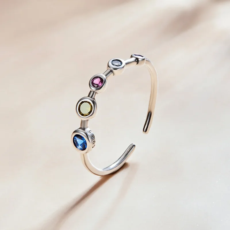 (imagine pentru) Pandora Style Simple Round Zirconium Open Ring - SCR749 - Vizualizare 2