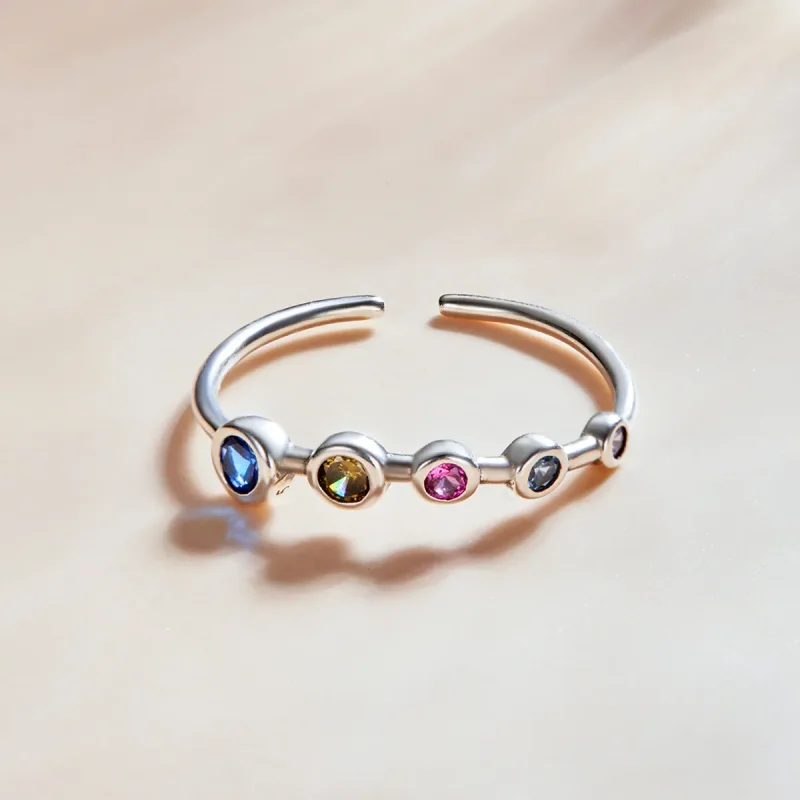 (imagine pentru) Pandora Style Simple Round Zirconium Open Ring - SCR749 - Vizualizare 3