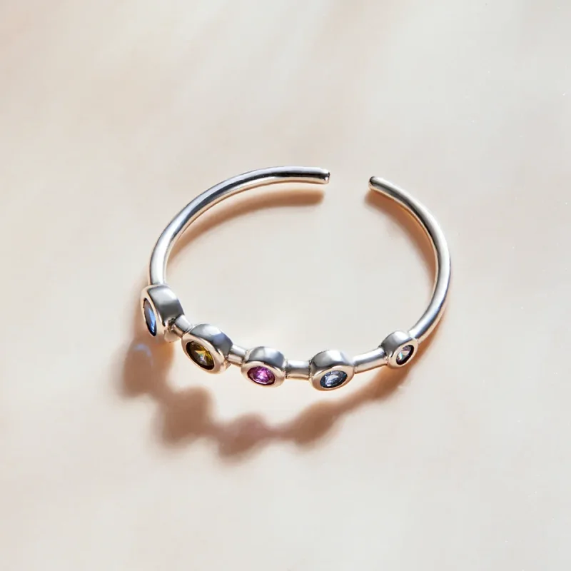 (imagine pentru) Pandora Style Simple Round Zirconium Open Ring - SCR749 - Vizualizare 4
