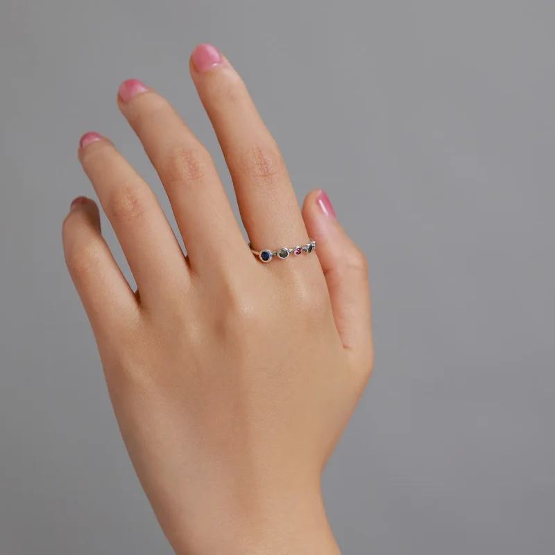 (imagine pentru) Pandora Style Simple Round Zirconium Open Ring - SCR749 - Vizualizare 5