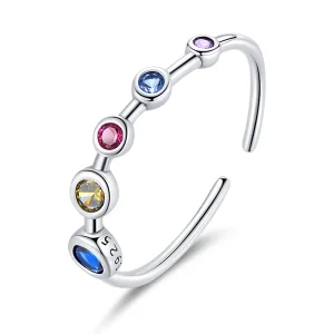 (imagine pentru) Pandora Style Simple Round Zirconium Open Ring - SCR749