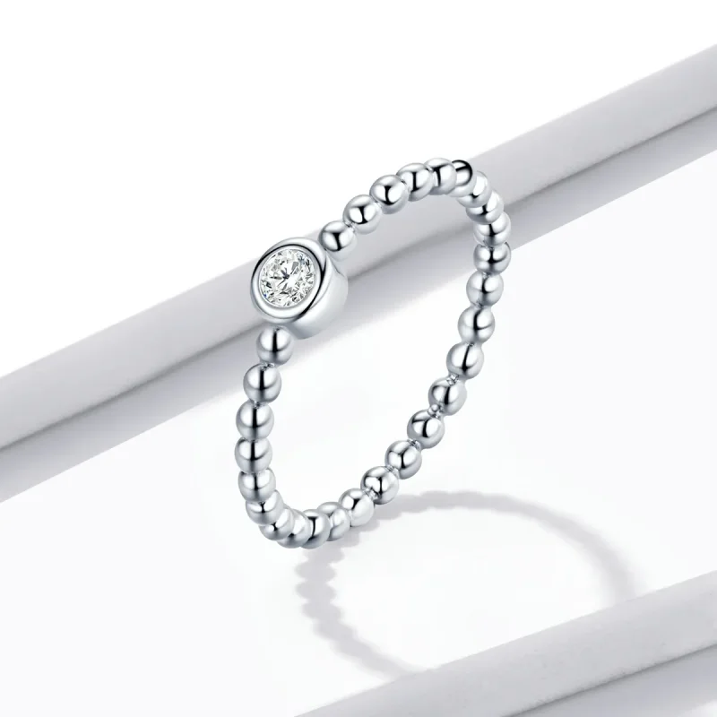(imagine pentru) Pandora Style Simplu - Inel Rotund cu Zirconiu - BSR208-A - Vizualizare 2