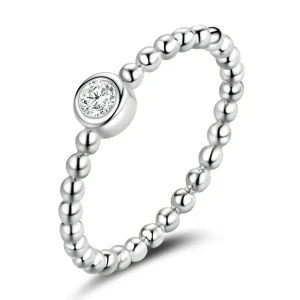 (imagine pentru) Pandora Style Simplu - Inel Rotund cu Zirconiu - BSR208-A