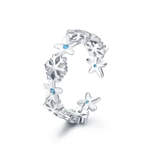 (imagine pentru) Pandora Style Snow Flower Open Ring - BSR015