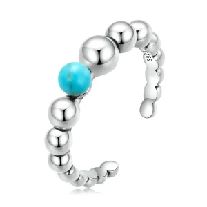 (imagine pentru) Pandora Style Turquoise Beans Open Ring - SCR833