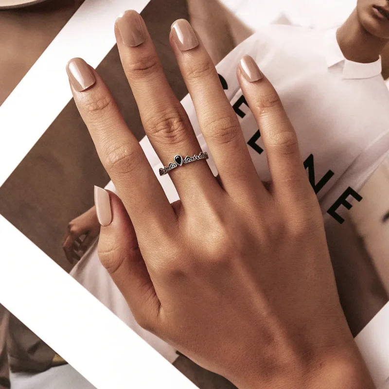 (imagine pentru) Stil Pandora, model vintage - Inel deschis cu picătură de piatră albastră - SCR7 - Vizualizare 5