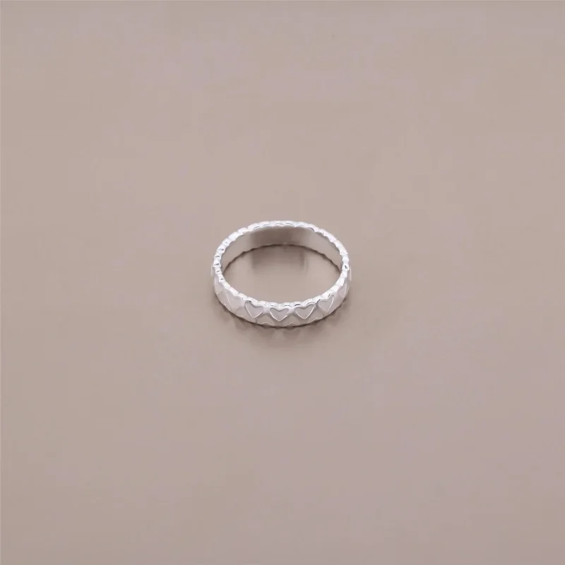 (imagine pentru) Heart silver ring with silver enamel - 190975EN23 - Inele PANDOR - Vizualizare 2