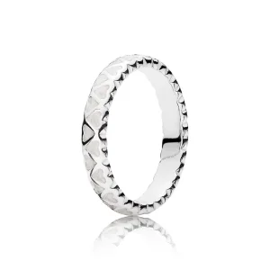 (imagine pentru) Heart silver ring with silver enamel - 190975EN23 - Inele PANDOR