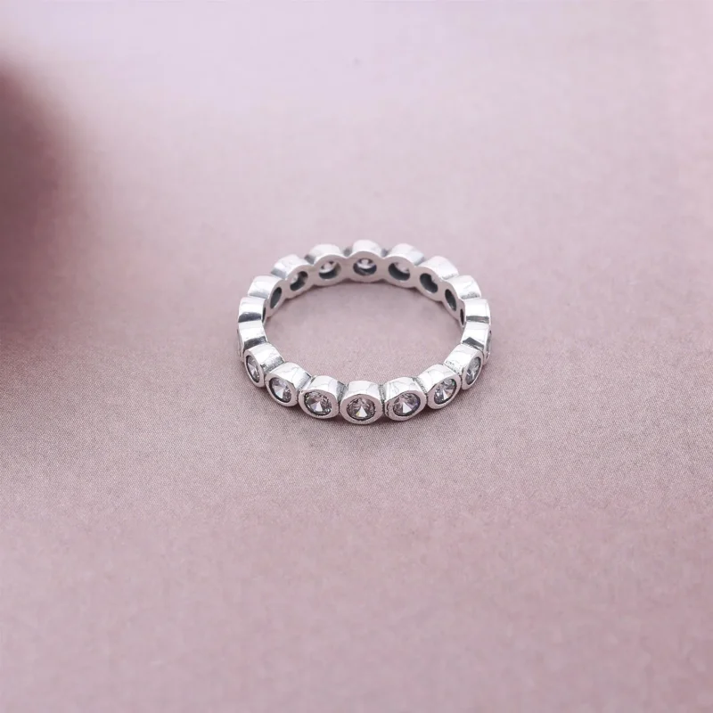 (imagine pentru) Inel cu forme rotunde mici, din argint 925 şi zirconiu cubic - 1 - Vizualizare 3