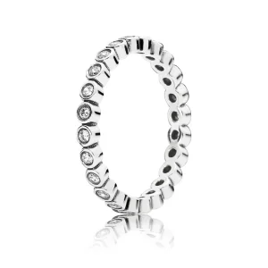 (imagine pentru) Inel cu forme rotunde mici, din argint 925 şi zirconiu cubic - 1