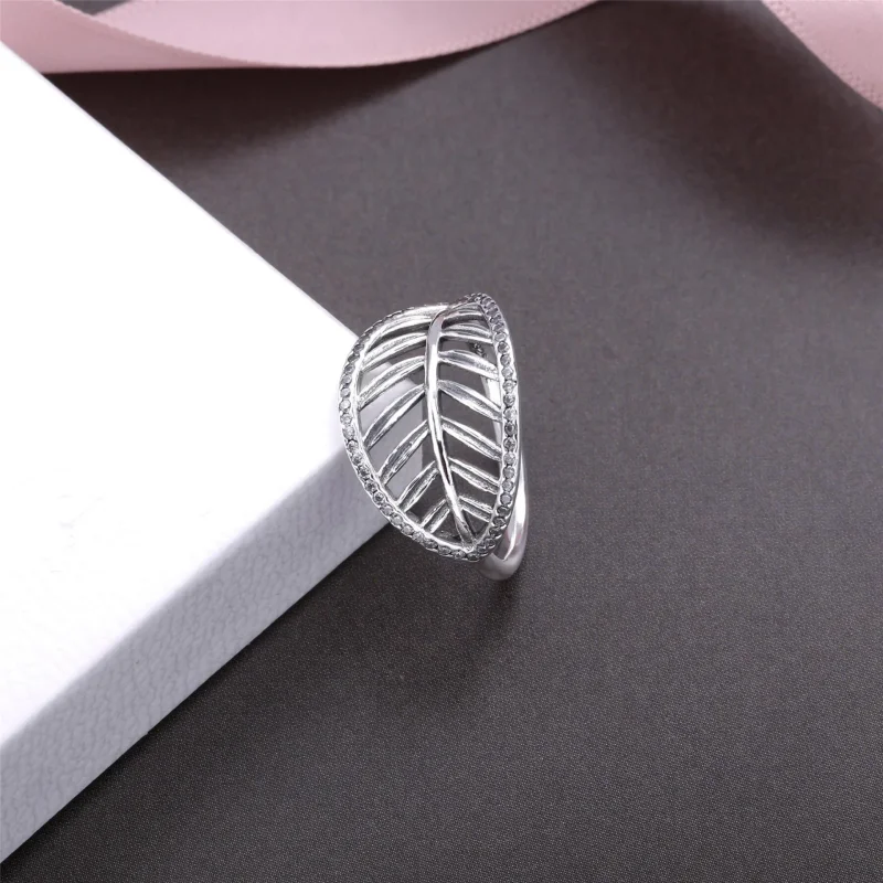 (imagine pentru) Inel cu frunză de palmier din argint 925, cu zirconiu cubic - 19 - Vizualizare 3