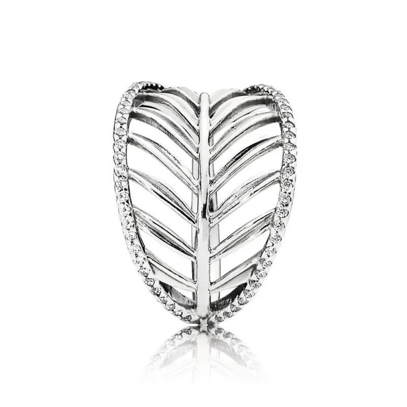 (imagine pentru) Inel cu frunză de palmier din argint 925, cu zirconiu cubic - 19 - Vizualizare 4