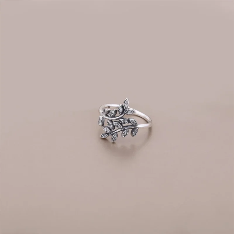 (imagine pentru) Inel cu frunze din argint şi zirconiu cubic - 190921CZ - Inele P - Vizualizare 2