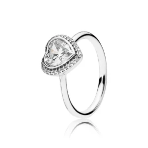 (imagine pentru) Inel cu inimă, din argint 925, cu zirconiu cubic - 190929CZ - In