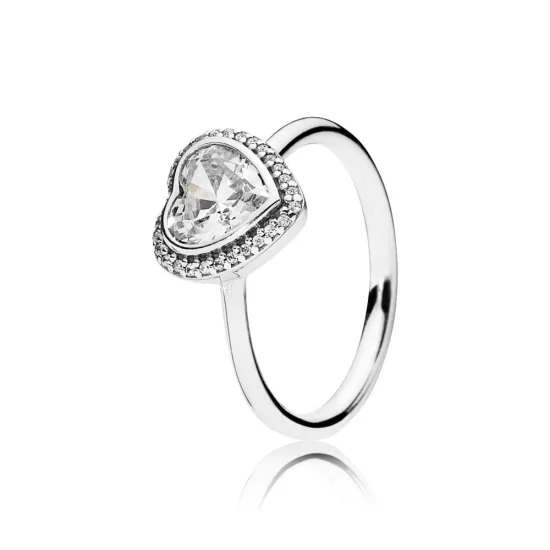 (imagine pentru) Inel cu inimă, din argint 925, cu zirconiu cubic - 190929CZ - In
