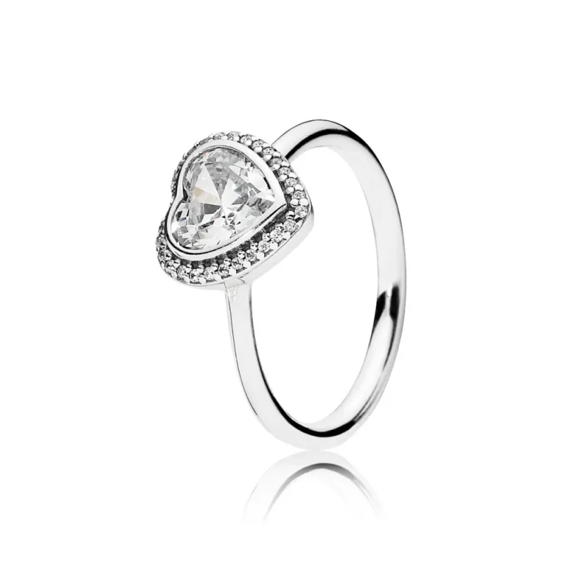 (imagine pentru) Inel cu inimă, din argint 925, cu zirconiu cubic - 190929CZ - In