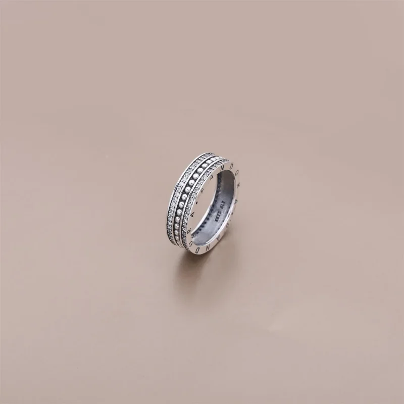(imagine pentru) Inel cu logo PANDORA, din argint 925, cu zirconiu cubic transpar - Vizualizare 2