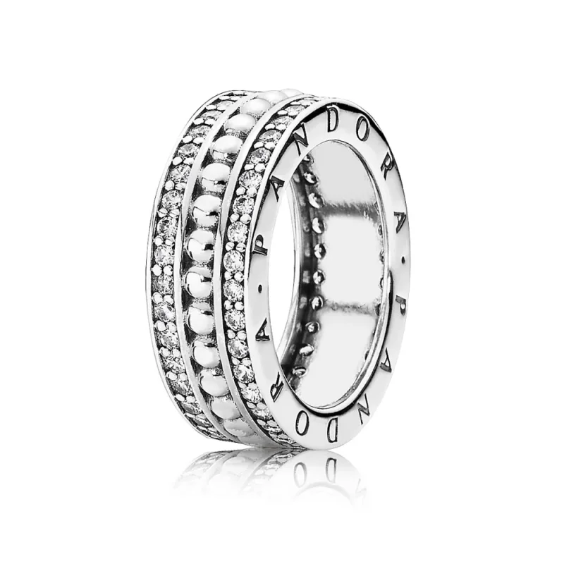 (imagine pentru) Inel cu logo PANDORA, din argint 925, cu zirconiu cubic transpar