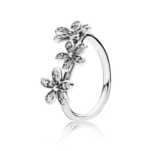 (imagine pentru) Inel cu margarete, din argint 925 cu zirconiu cubic - 190933CZ -