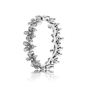 (imagine pentru) Inel cu margarete, din argint 925 şi zirconiu cubic - 190934CZ -