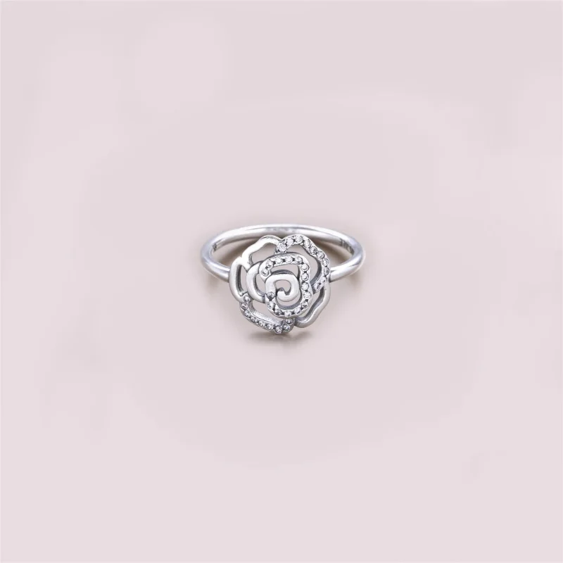 (imagine pentru) Inel cu trandafir, din argint 925 şi zirconiu cubic - 190949CZ - - Vizualizare 2