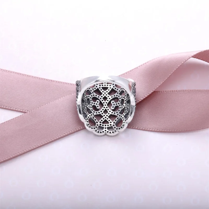 (imagine pentru) Inel dantelat din argint 925, cu zirconiu cubic - 190907CZ - Ine - Vizualizare 3