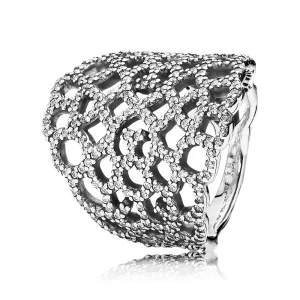 (imagine pentru) Inel dantelat din argint 925, cu zirconiu cubic - 190907CZ - Ine