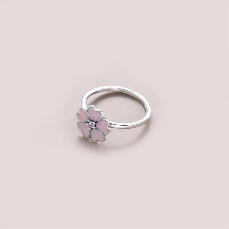 (imagine pentru) Inel din argint 925 cu zirconiu cubic şi email alb - 190931EN12 - Vizualizare 4