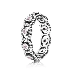 (imagine pentru) Inel din argint 925, cu zirconiu cubic roz - 190881PCZ - Inele P