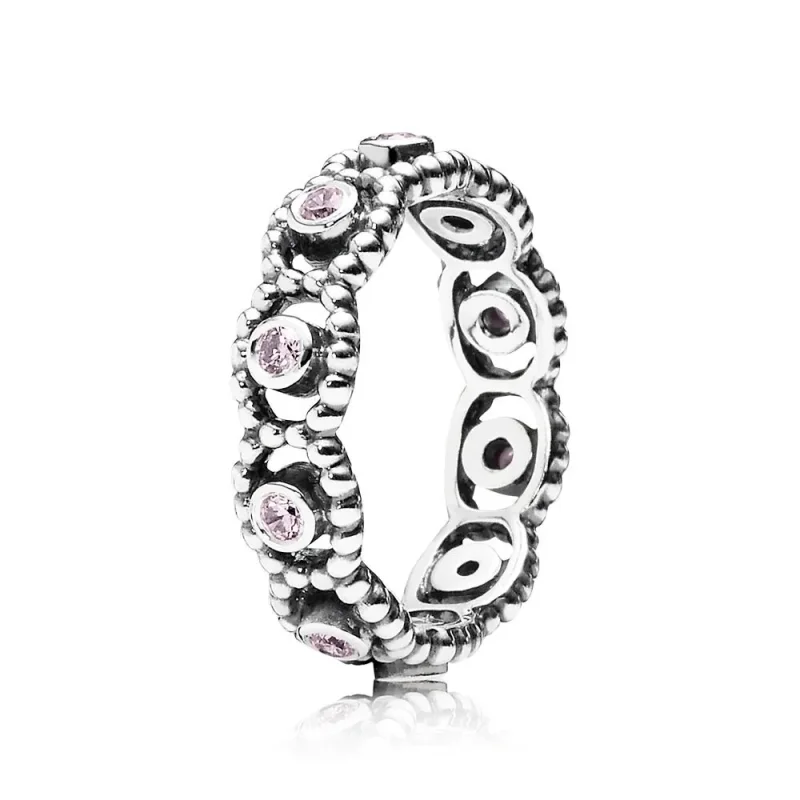 (imagine pentru) Inel din argint 925, cu zirconiu cubic roz - 190881PCZ - Inele P