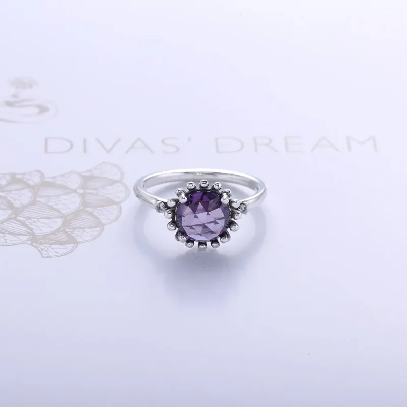 (imagine pentru) Inel din argint, ametist mov - 190850PAM - Inele PANDORA - Vizualizare 4