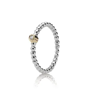 (imagine pentru) Inel din argint cu aur de 14k, diamant 0.03 ct TW h/vs - 190214D