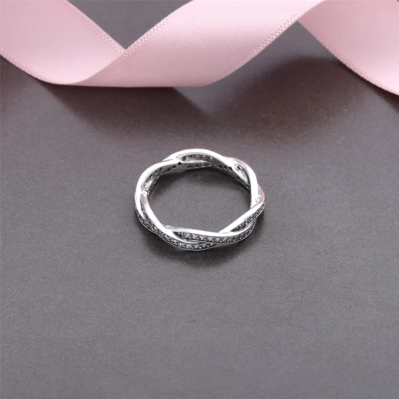 (imagine pentru) Inel împletit din argint 925 cu zirconiu cubic - 190892CZ - Inel - Vizualizare 2