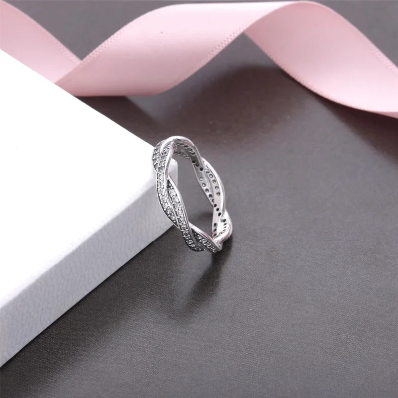 (imagine pentru) Inel împletit din argint 925 cu zirconiu cubic - 190892CZ - Inel - Vizualizare 3