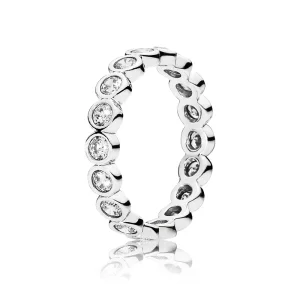 (imagine pentru) Inel cu forme rotunde mari, din argint 925 şi zirconiu cubic - 1
